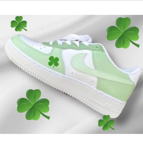 Painted Custom Air Force One Nike AF1 Stylish Cool Trending Green - Main Image
